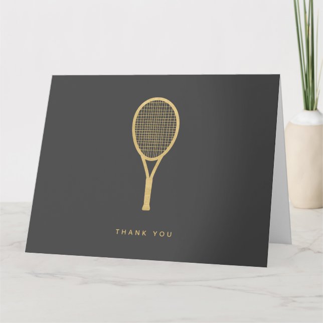 Tarjeta De Agradecimiento Estrella de tenis doblada gracias (Anverso)