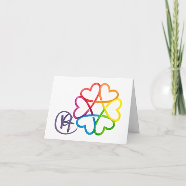 Tarjeta De Agradecimiento Estrella judía del arte del corazón (Anverso)