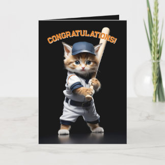 Tarjeta De Agradecimiento Estrella Kitten de Béisbol