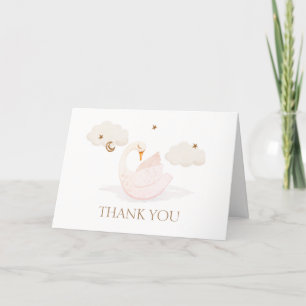 Tarjeta De Agradecimiento Estrella minimalista de la luna Swan