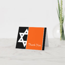 Tarjeta De Agradecimiento Estrella negra de David Bar Mitzvah Gracias