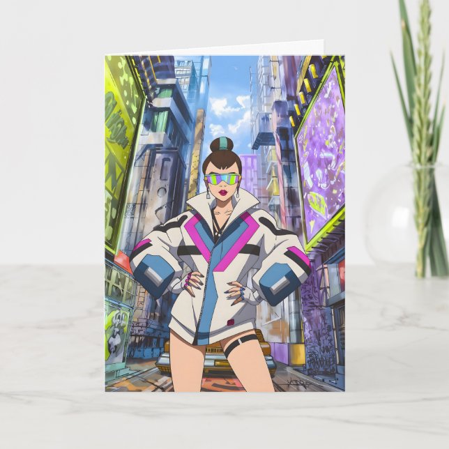 Tarjeta De Agradecimiento Estrella pop futurista 0003 (Anverso)