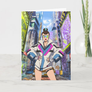 Tarjeta De Agradecimiento Estrella pop futurista 0003