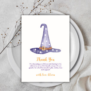 Tarjeta De Agradecimiento Estrella rusa Gorra de brujas Baby Shower