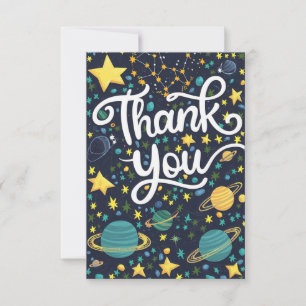 Tarjeta De Agradecimiento Estrellas cósmicas mágicas Celestiales