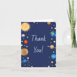 Tarjeta De Agradecimiento Estrellas de Baby Shower Galaxy Universe en el esp