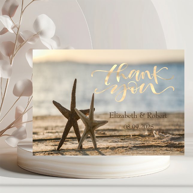 Tarjeta De Agradecimiento Estrellas de mar Playa de arena  (Subido por el creador)