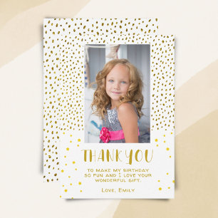 Tarjeta De Agradecimiento Estrellas Doradas Brillo Falso Cumpleaños Niños Ni