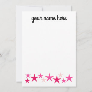 Tarjeta De Agradecimiento Estrellas personalizadas para Chicas