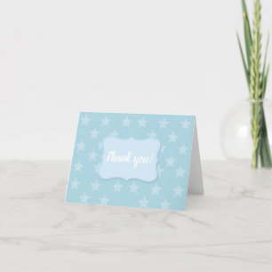 Tarjeta De Agradecimiento Estrellas sobre el monograma azul o el Personaliza
