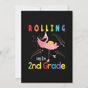 Tarjeta De Agradecimiento Estudiante de patinaje de flamingo en segundo grad