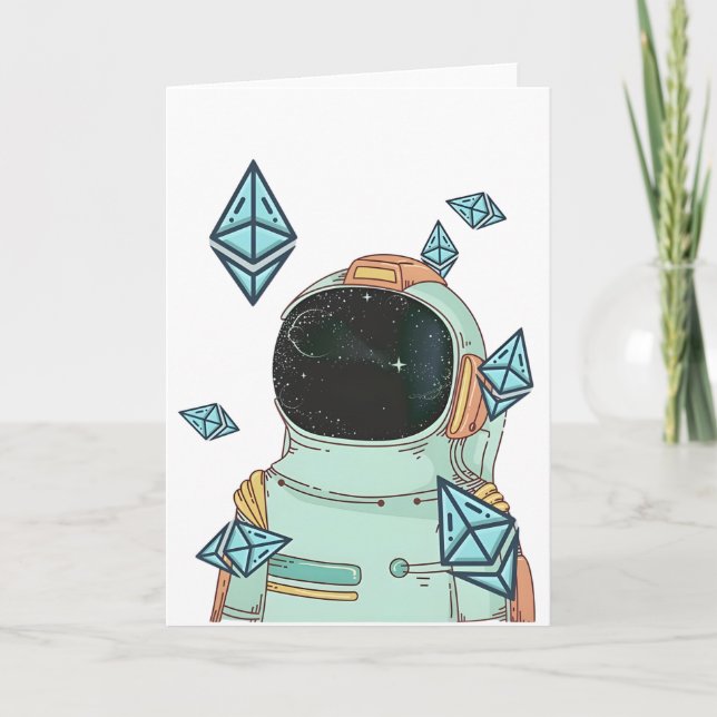 Tarjeta De Agradecimiento Etéreo A La Luna El Hombre Espacial ETH Merch (Anverso)