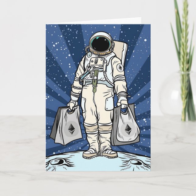 Tarjeta De Agradecimiento Etéreo A La Luna El Hombre Espacial ETH Merch (Anverso)