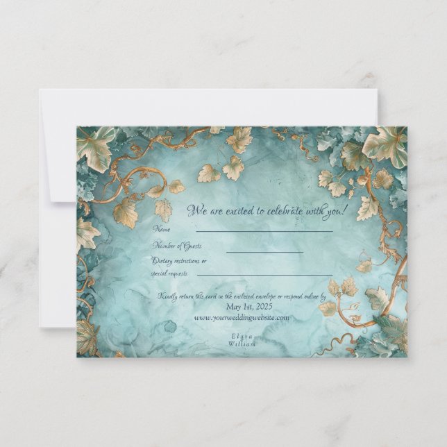 Tarjeta De Agradecimiento Eternal Grace Elven Boda (Anverso)