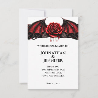 Tarjeta De Agradecimiento Eternal Night Gothic Vampire Wedding Dark Romance