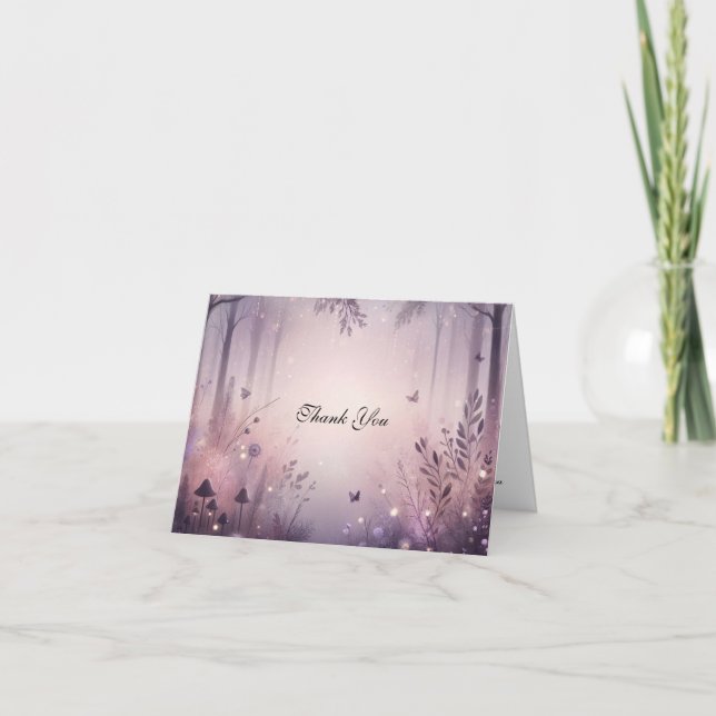 Tarjeta De Agradecimiento Ethereal Fairy Lights Forest Boda (Anverso)