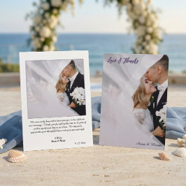 Tarjeta De Agradecimiento Ethereal Lavender Violet Photo Wedding Thank You