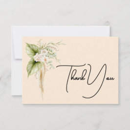 Tarjeta De Agradecimiento Etiqueta con nombre de papel de borde floral elega