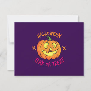 Tarjeta De Agradecimiento Etiqueta de calabaza de Halloween Truco o trato