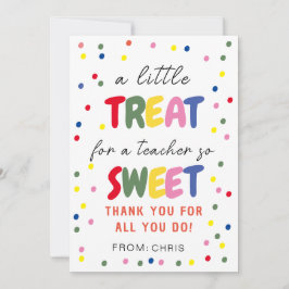 Tarjeta De Agradecimiento Etiqueta de trato dulce del profesor, aprecio del 