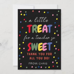 Tarjeta De Agradecimiento Etiqueta de trato dulce del profesor, aprecio del 