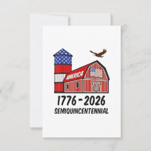 Tarjeta De Agradecimiento EUA Semiquincentenario 250 Aniversario 1776-2026