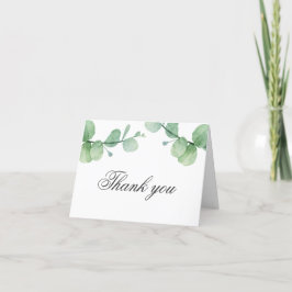 Tarjeta De Agradecimiento Eucalipto acuarela. Aniversario del follaje verde