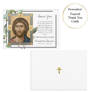 Tarjeta De Agradecimiento Eucalipto Funeral Ortodoxo Cristiano