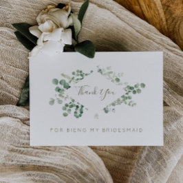 tarjeta de agradecimiento eucalipto greenery bride