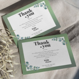 Tarjeta De Agradecimiento Eucalipto verde acuarela