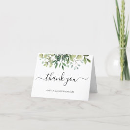 Tarjeta De Agradecimiento Eucaliptos de color de agua y vegetación plegados