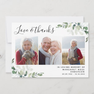 Tarjeta De Agradecimiento Eucalyptus 3 Fotografía Simpatía funeraria