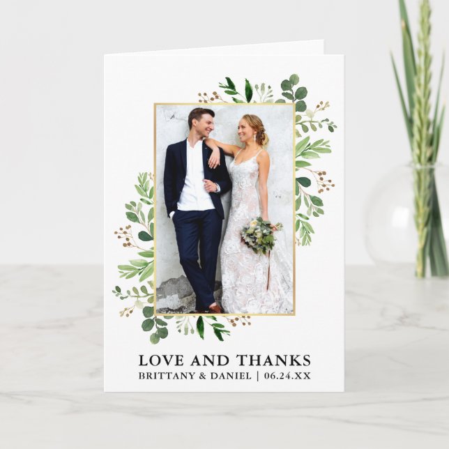 Tarjeta De Agradecimiento Eucalyptus Amor Gracias Follado (Anverso)