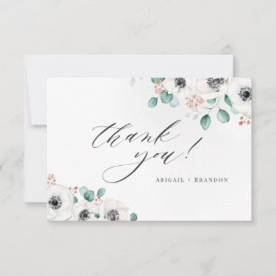 Tarjeta De Agradecimiento Eucalyptus anemone floral rural gracias 
