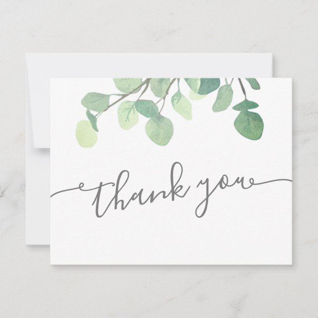Tarjeta De Agradecimiento Eucalyptus Baby Shower Gracias (Anverso)