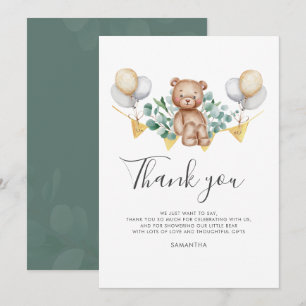 Tarjeta De Agradecimiento Eucalyptus Bear Baby Shower