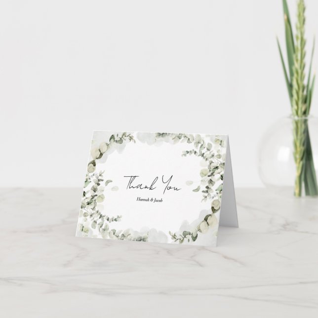 Tarjeta De Agradecimiento Eucalyptus Boda (Anverso)
