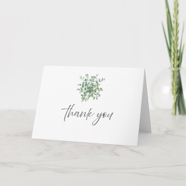 Tarjeta De Agradecimiento Eucalyptus Boda (Anverso)