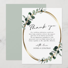 Tarjeta De Agradecimiento Eucalyptus Boda de caligrafía moderna de sabio bla