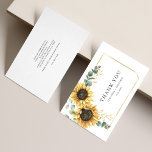 Tarjeta De Agradecimiento Eucalyptus Boda Floral Botánica<br><div class="desc">Para todos los que se presentaron para celebrar su día especial con usted, esta elegante tarjeta de agradecimiento floral geométrica botánica con girasoles y hojas de eucalipto, con marco geométrico dorado es perfecta cuando usted quiere dar las gracias. Cambie fácilmente los detalles en el frente y el mensaje del personalizado...</div>