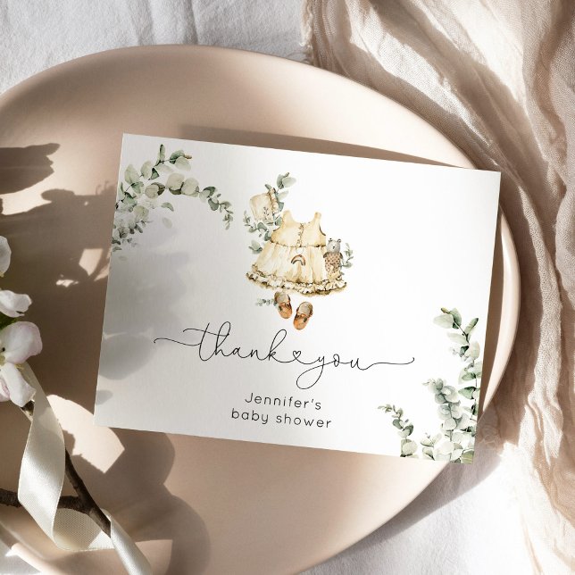 Tarjeta De Agradecimiento Eucalyptus boho ropa para lactantes ducha para beb (Subido por el creador)