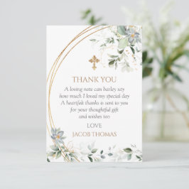 Tarjeta De Agradecimiento Eucalyptus Boy Baptism 