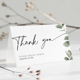 Tarjeta De Agradecimiento Eucalyptus Bridal Shower Sage Green