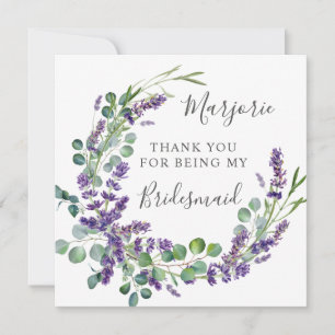 Tarjeta De Agradecimiento Eucalyptus Bridesmaid