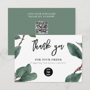 Tarjeta De Agradecimiento Eucalyptus Business Gracias Logo Medios Sociales