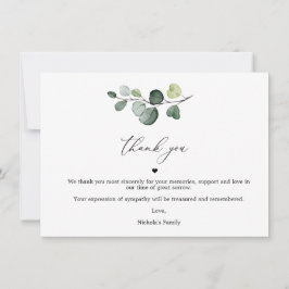 Tarjeta De Agradecimiento Eucalyptus Celebración De La Vida Gracias Cartas