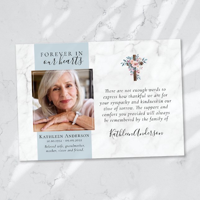 Tarjeta De Agradecimiento Eucalyptus Cross Photo Funeral Gracias Cartas (Subido por el creador)