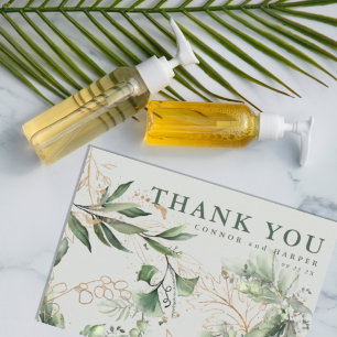 Tarjeta De Agradecimiento Eucalyptus Elegante Vidrio Verde Británico