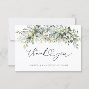 Tarjeta De Agradecimiento Eucalyptus Floral Bridal Shower Flat Gracias Coche