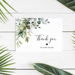 Tarjeta De Agradecimiento Eucalyptus Floral Wedding